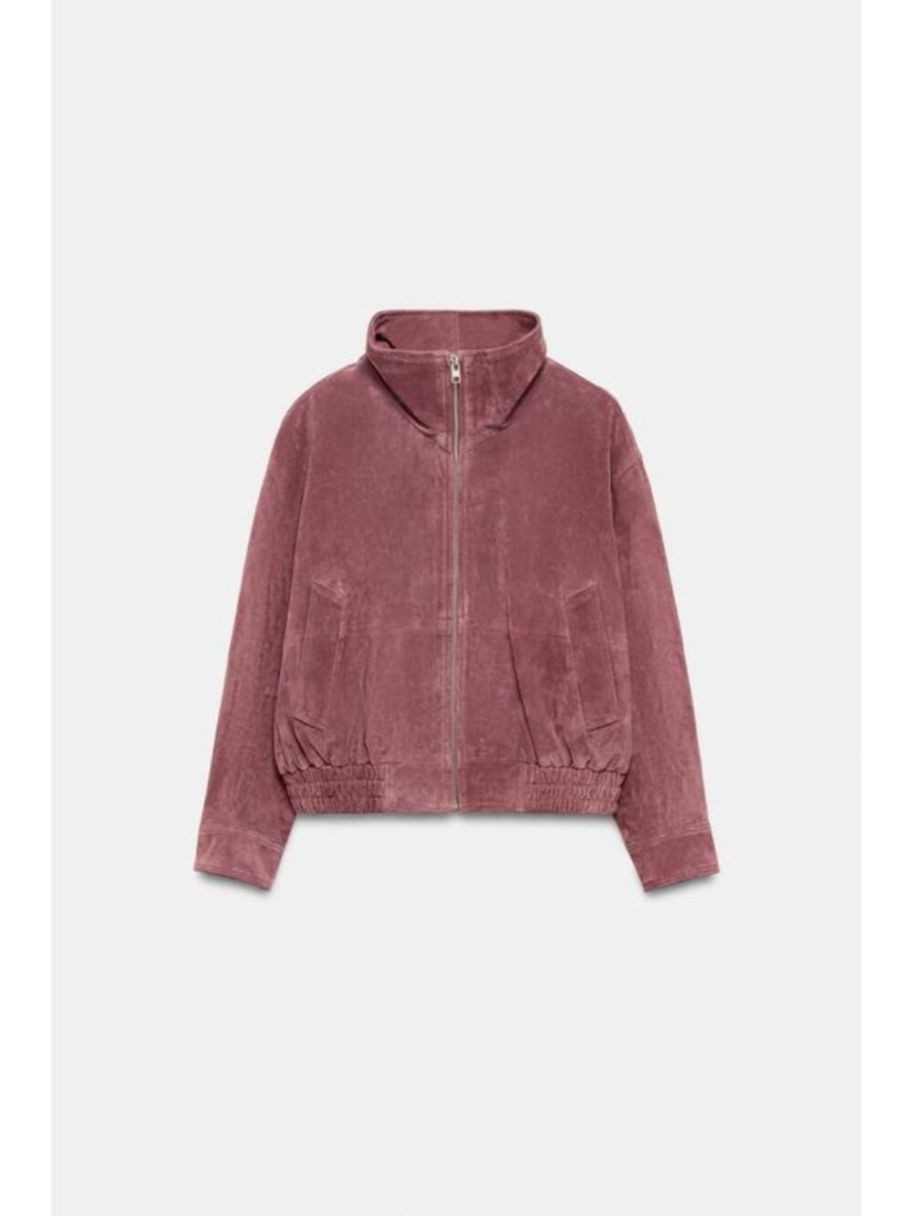 ZARA 100% LEATHER HIGH NECK BOMBER JACKET 6318/252/172